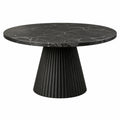 Tavolo da pranzo rotondo in marmo nero e legno nero Ø120 cm